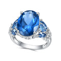 Y144 Abiding Jewelry the New Listing 925 Sterling Silver Lab Blue Spinel Oval Cut Custom Ring Maker Ladies Rings