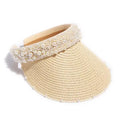 Wholesale Luxury Pearl Headband Summer Top Hat for Women 6 Colors Business Sports Beach Visor Straw Hats with Panama Style