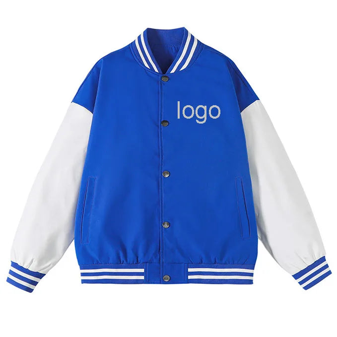 Fashion Men's Jackets Stripe Collar Cuff Hem Windbreaker Long Sleeve Custom Plus Size Baseball Uniform Button Jacket for Men