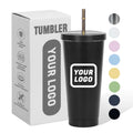 Customize Stainless Steel Water Bottles 500/750ml Powder Coated Tapered Tumbler with Lid and Straw