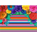 Nicro Fancy Bright Carnival Mexican Themed Party Day of the Dead Cinco De Mayowall Table Stripe Background Decor Photo Booth