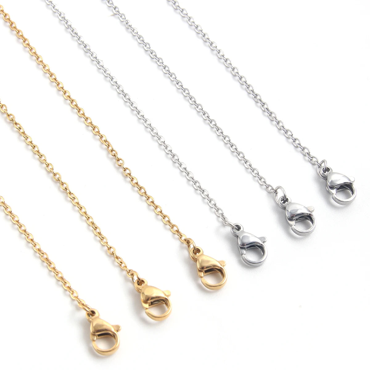 0.4MM Non Tarnish Waterproof Non Tarnish Men/Women Jewelry Accessories 18K Gold Plated Thin O Chain Stainless Steel Necklaces