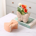 Creative Simple Ceramic Vase New Chinese Style Bowknot Design for Home Living Room Small for Desktop Ornament New House Entrance