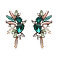 SC Jewelry Hot Sale Vintage Stud Earrings Bling Emerald Rhinestone Zircon Inserted Green Butterfly Earrings for Women
