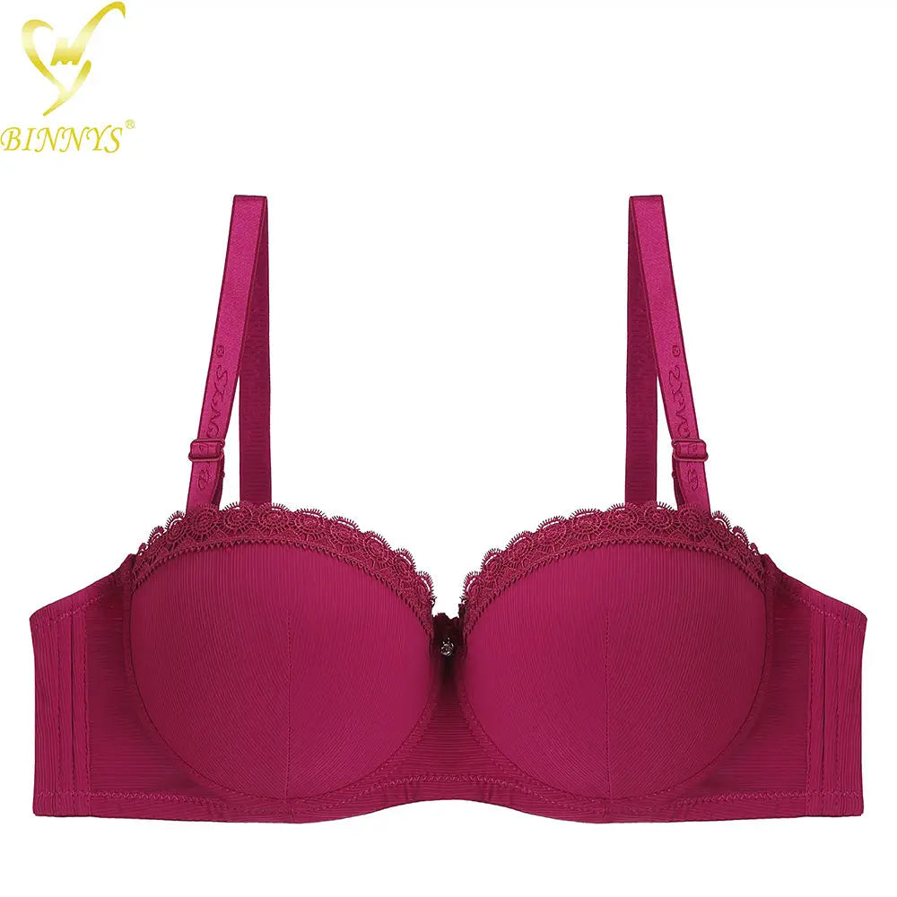 Binnys 38C Striped Half Cup Womens Underwear Nylon Thin Sponge Adjusted-Straps Sujetador Comfort Underwire Ladies Soutien Gorge