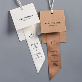 Customized Fashion Labels Custom Brand Hang Tags With Own logo Paper Silk Tags Hanging Tag for Garment Accessories