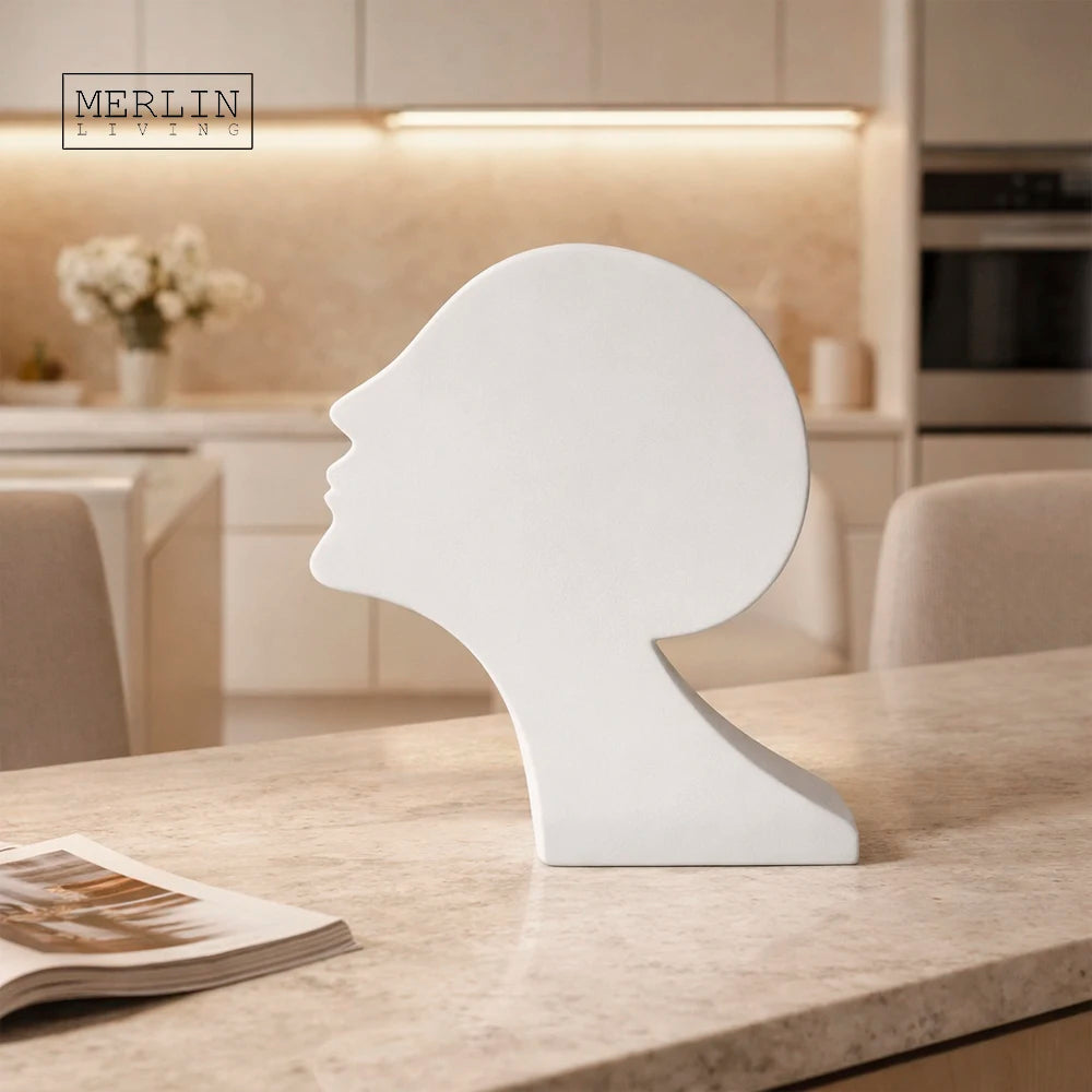 Merlin Living Art Head Statue Ceramic Ornament Living Room Decoration Ceramic Ornament for Home Decor