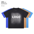 Plus Size 250 GSM 100% Cotton Printed T Shirts Custom Casual Mens Streetwear Oversized Drop Shoulder Unisex T-Shirt