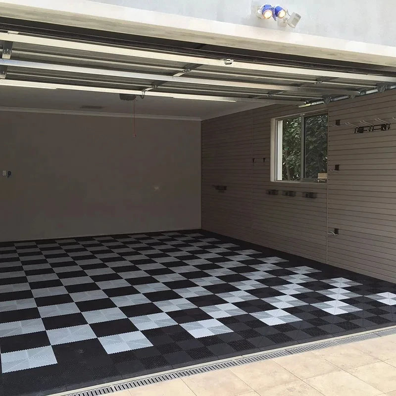 Easy-To-Install Pp Garage Waterproof Outdoor Floor Tiles Car Wash Shop Garage Plastic Flooring Pvc Floor Tiles 18 Mm Thick