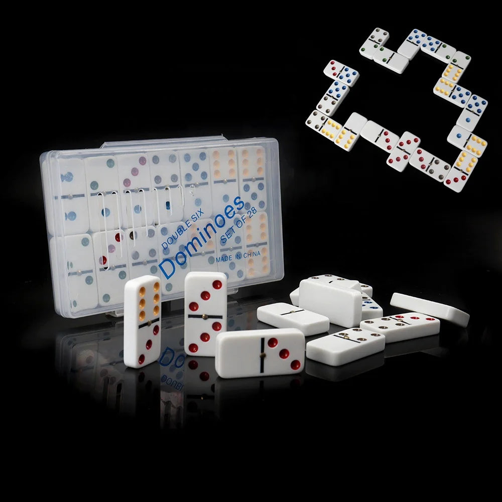 Professional Dominoes Double Six Game Set Custom Domino Logo White Color Cheap Plastic Box Hot Selling Bulk China Manufacture