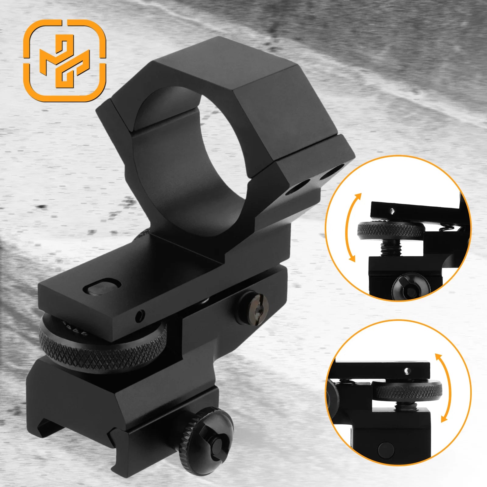 Focuhunter 30mm/1'' Vertical Horizontal Adjustable Matte Black Anodized 6063 Aluminum Alloy 1x Tactical Hunting Use Accessories