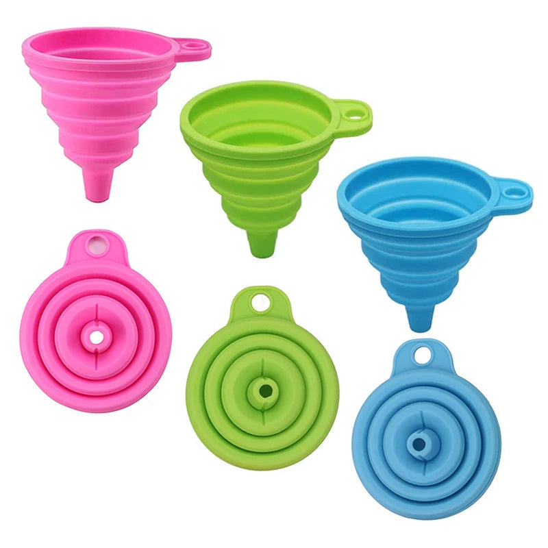 Flexible Foldable Kitchen Small Silicone Funnel for Transferring Liquid Oil Jam and Solid Bean Use