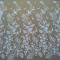 Bridal Wedding Fabric French Embroidery White Sequins Lace Fabrics for Dress