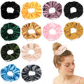 Wholesale Multi Colors Large Pocket Velvet Hair Scrunchies Elegant Fashionable Hair Scrunchies With Zipper