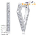 Custom Hot Selling Geometry Heart Shaped Hoop Earrings Fine Jewelry 925 Sterling Silver Micro Pave Moissanite Earrings for Women