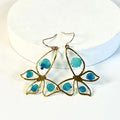 18K Gold Butterfly Shaped Resin Earrings Custom Fashion Drop Jewelry for Women Dried Flower Ear Danglers