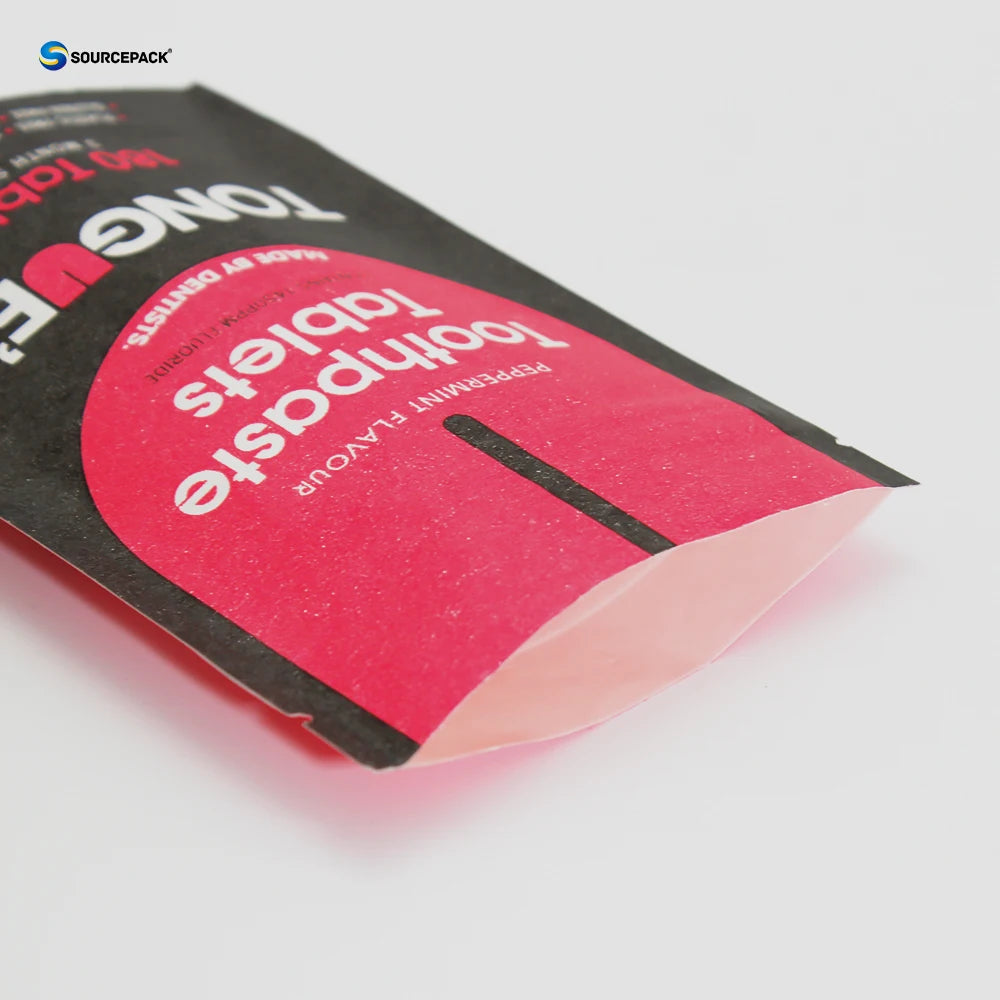 Customized Compostable Biodegradable Kraft Paper Stand up Doypack Bag Zipper High Barrier Pouch