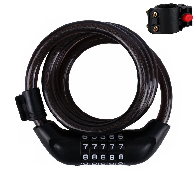 Anti-theft Pvc Cable Digit Combination Bicycle Bike Lock Five-digit Password