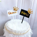 New Arrival Birthday King Queen Crown Cake Topper