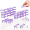 3 Gram Sample Containers With Lids 100 Count Tiny Sample Jars Lotion Powder Beauty Products(Purple Lids)