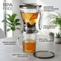 BPA-Free Handy Brew Custom OEM 20oz Plastic Magic Tea Steeper Tea Infuser Bottom Dispensing Teapot for Loose Leaf Tea & Coffee