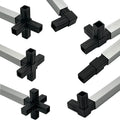 Factory Wholesale 2Way 3Way 4Way 90 Degree Square Tube Plastic Fittings PP ABS Plastic Square Tube Corner Connectors 20mm 25mm