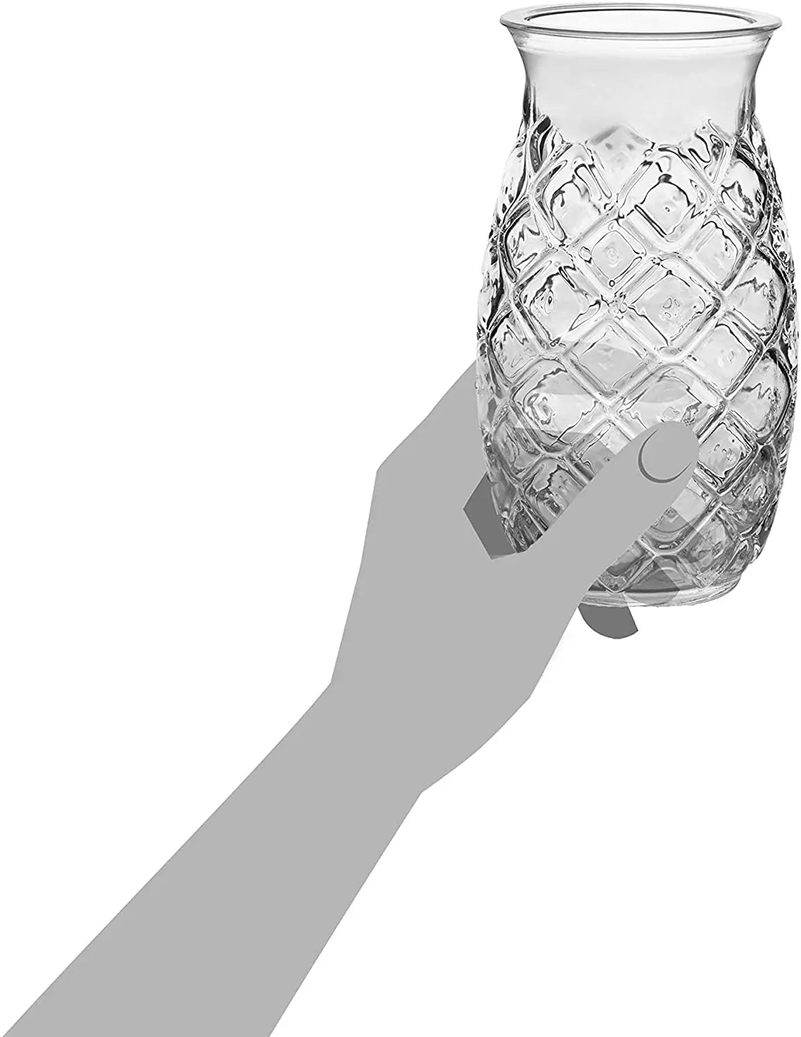Set of 4 Fun Pineapple-Shaped Cocktail Glasses 500ml Capacity for Parties Bars Weddings Gifts