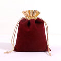 Luxury Black Golden Velvet Drawstring Gift Bag Wedding Favor Christmas Jewelry Pouch Color Trim Party Wedding Gift Container
