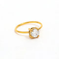 Joolim Wholesale 18K Gold Plated Fine Line Rings Stainless Steel Single Round Zirconia Jewelry for Women for Engagement Gift