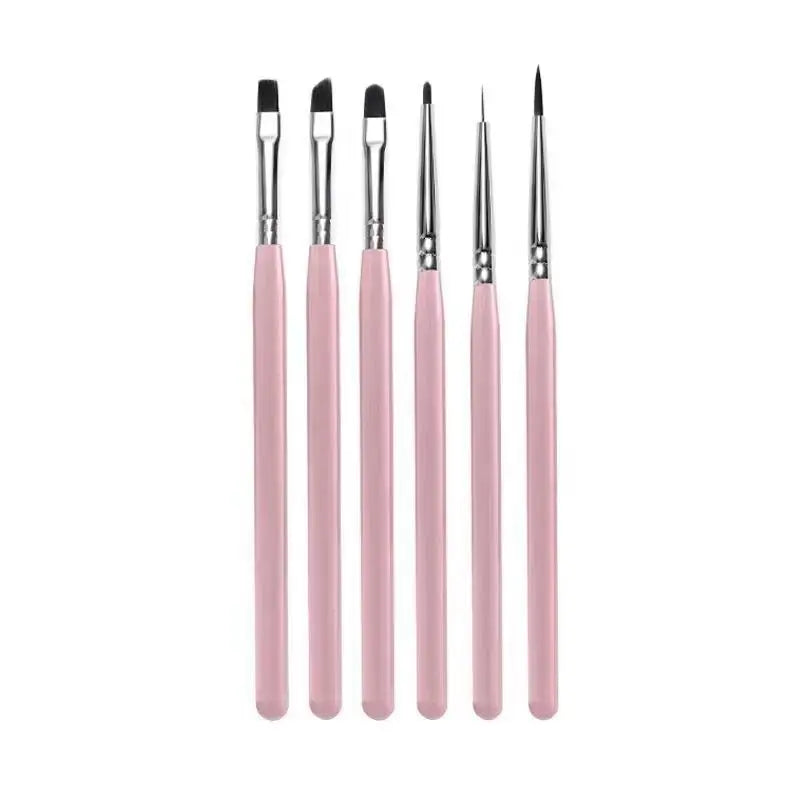 Best Sellers Nail Art Brush Set Gel Polish Nail Art Design Pen Painting Pink Nail Brushes Supplies Tools