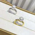 R1122 8-9mm Natural Freshwater Pearl Ring Accessory 925 Sterling Silver Adjustable Size Engagement Jewelry Ring for Women