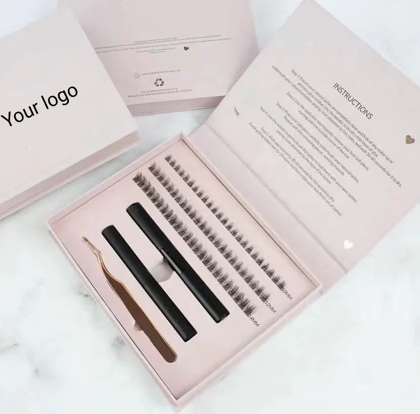 Lash Extension Glue Diy 10 Days Custom Cluster Lash Packaging Diy Eyelash Extension 3d Segmented Individual Lash
