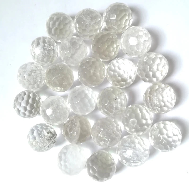 Natural Gemstone Crystal White Quartz Faceted Beads for Jewelry Making MegaBDM