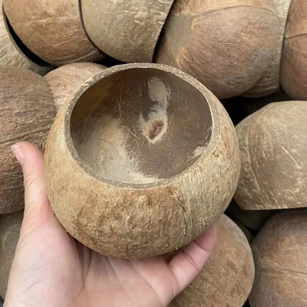 Eco-Friendly Nordic Design Round Natural Coconut Shell Candle Holder & Bowl for Parties