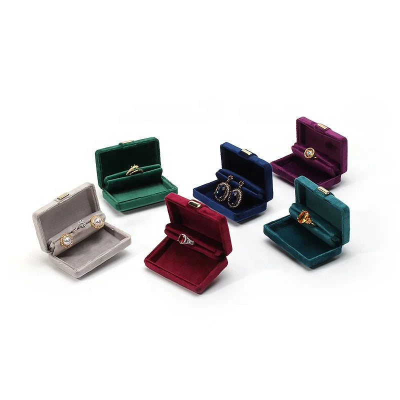 LOW MOQ One Top Customized Velvet Jewelry Box Ring Earrings Jewelry Packaging Boxes
