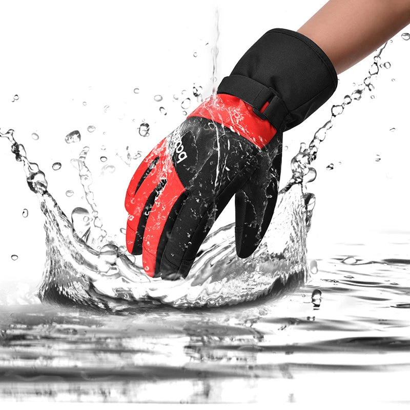 HBG 1383 Warm Winter Snow Gloves for Kid Windproof Skiing Gloves for Children with Split Fingers Waterproof Ski Gloves 2024
