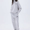 Half Zip Sweatshirt Hidden Inside Drawstring Screen-printed Side Pockets Sweatpants Tracksuit for Women