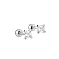 Fashion Simple Stud 925 Sterling Silver Four Claws Prong CZ Screw Back Earrings Set for Women Fine Jewelry Wholesale Gift
