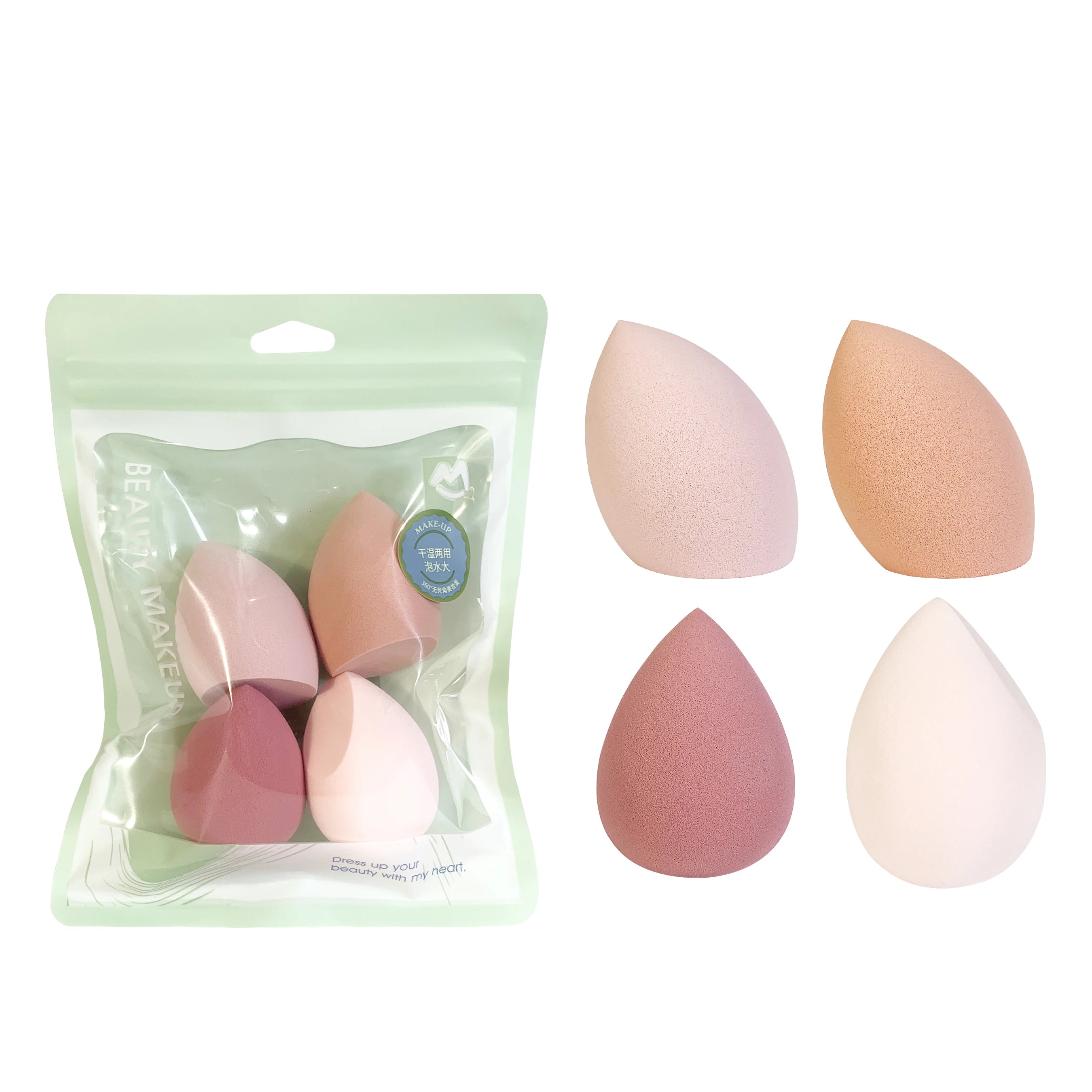 New Cosmetic Tools Make up Foundation Box Logo Beauty Stand Makeup Sponge With Packaging Four Colors Makeup Sponge Blender