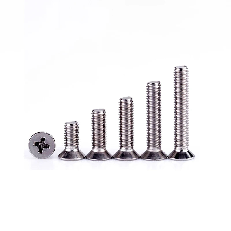 Factory Stainless Steel SS304/SS316 4.8/8.8/12.9 Grade Customized Flat Countersunk Head Screws (Metric & Inch) Zinc/Plain Finish