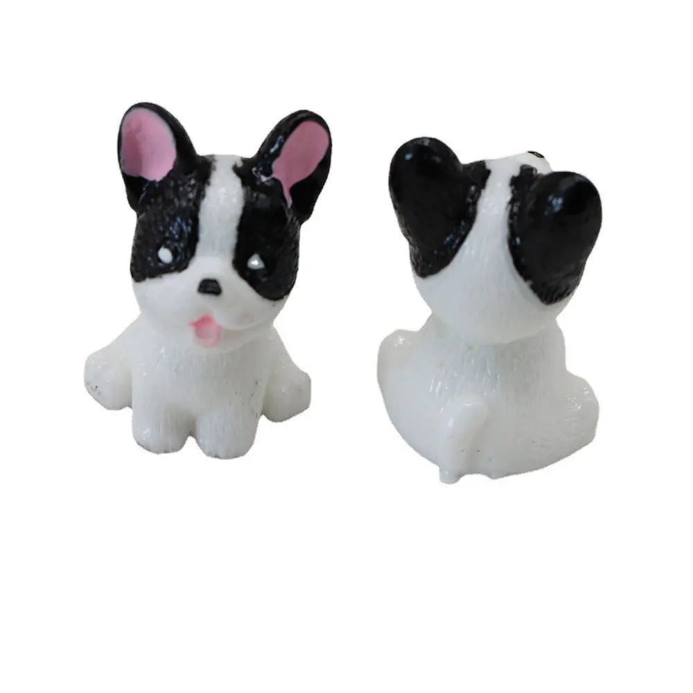 Mini Cute Dog Ornament Cartoon Animal Figurine Cake Decoration Resin Craft Fairy Garden Decor Ornament D I Y Home Accessory