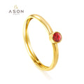 Custom 18k Gold Plated Round Gemstone Wedding Engagement Jewelry Ring Women Statement Fashion Stainless Steel Red Zircon Rings