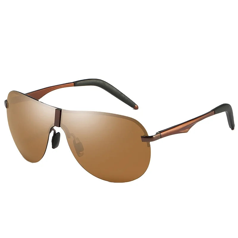 Rimless Rectangle Sunglasses Frameless Eyewear Night Glasses for Women Men