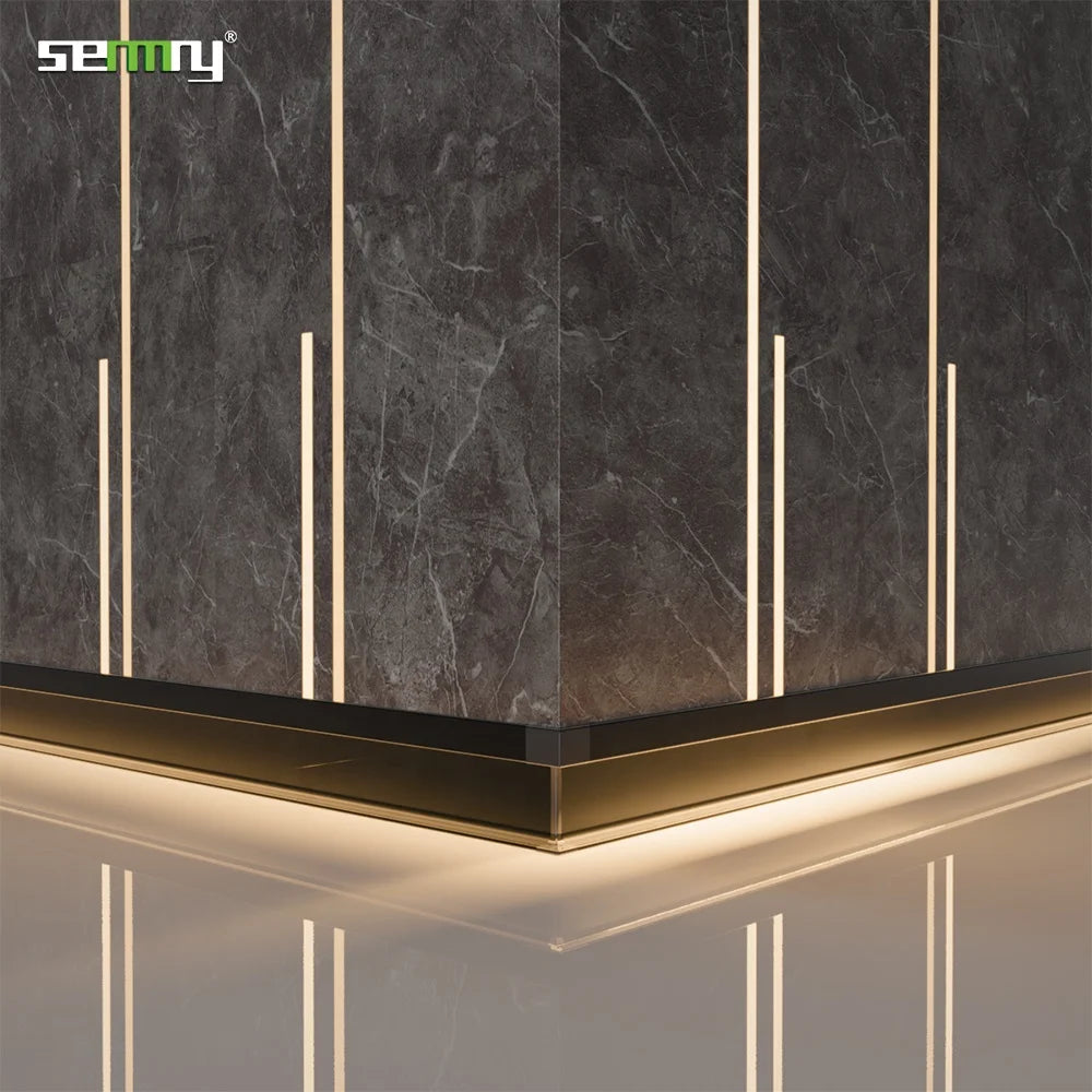 Integrated Wall Floor Protector  Aluminum Alloy LED Skirting Board for Staircase Hallway and Feature Wall Lighting