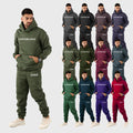 Acid Wash Oversized Unisex Heavyweight Jogger Cropped Sweatshirts Hoodies Set for Men