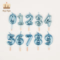 Customized Novelty China Manufacturer Blue Number Cake Candles for Birthday Wedding Party