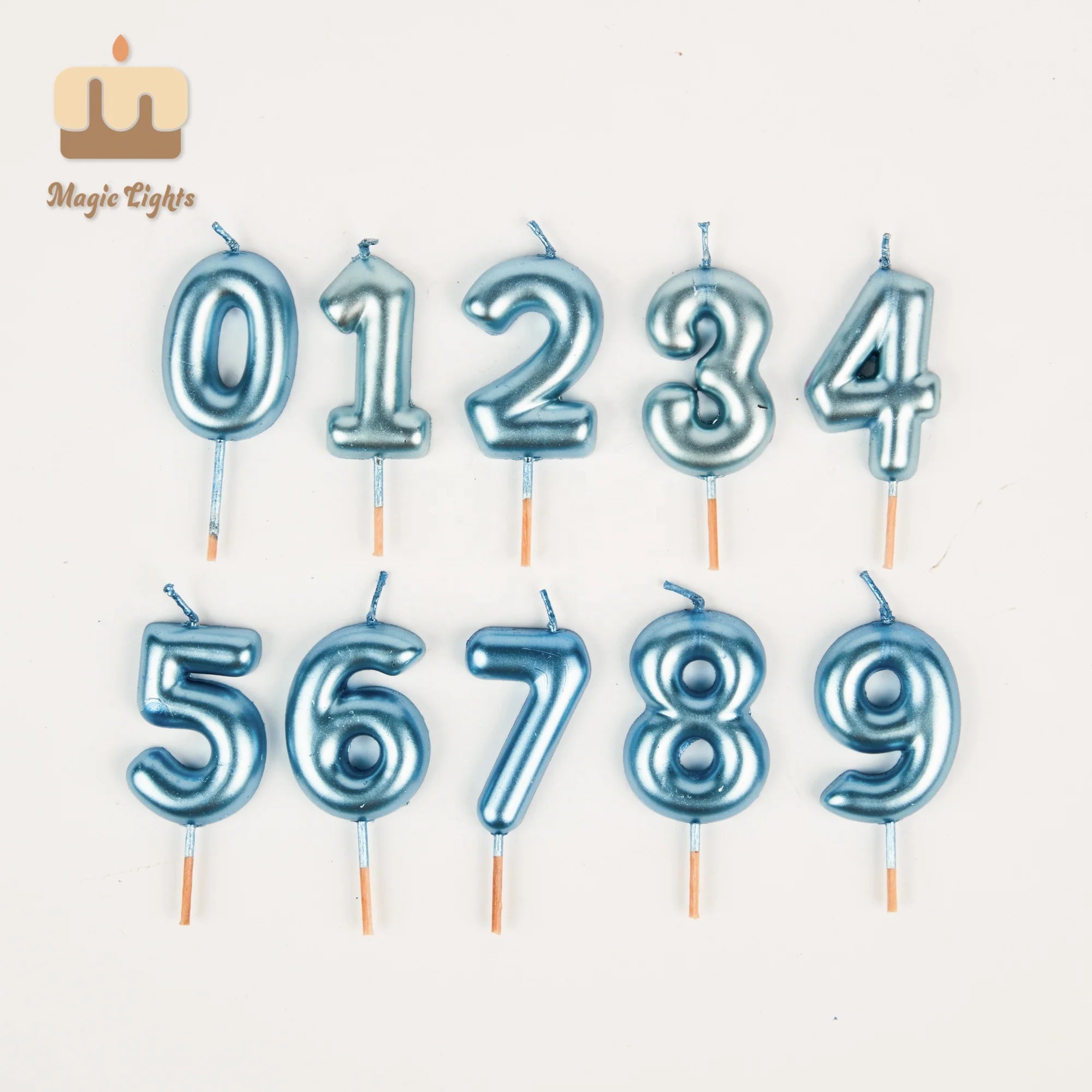 Customized Novelty China Manufacturer Blue Number Cake Candles for Birthday Wedding Party