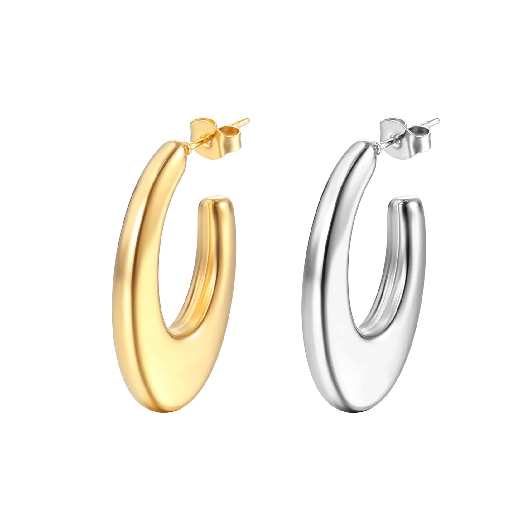Wholesale Stainless Steel U Hoop 3cm Earring Gold Plated Earrings Jewelry for Women China Manufacturer Factory Supplier