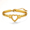 Waterproof New Stainless Steel 18K Gold Plated Geometric Trendy Chain & Link Minimalist Women Fashion Jewelry Bracelets