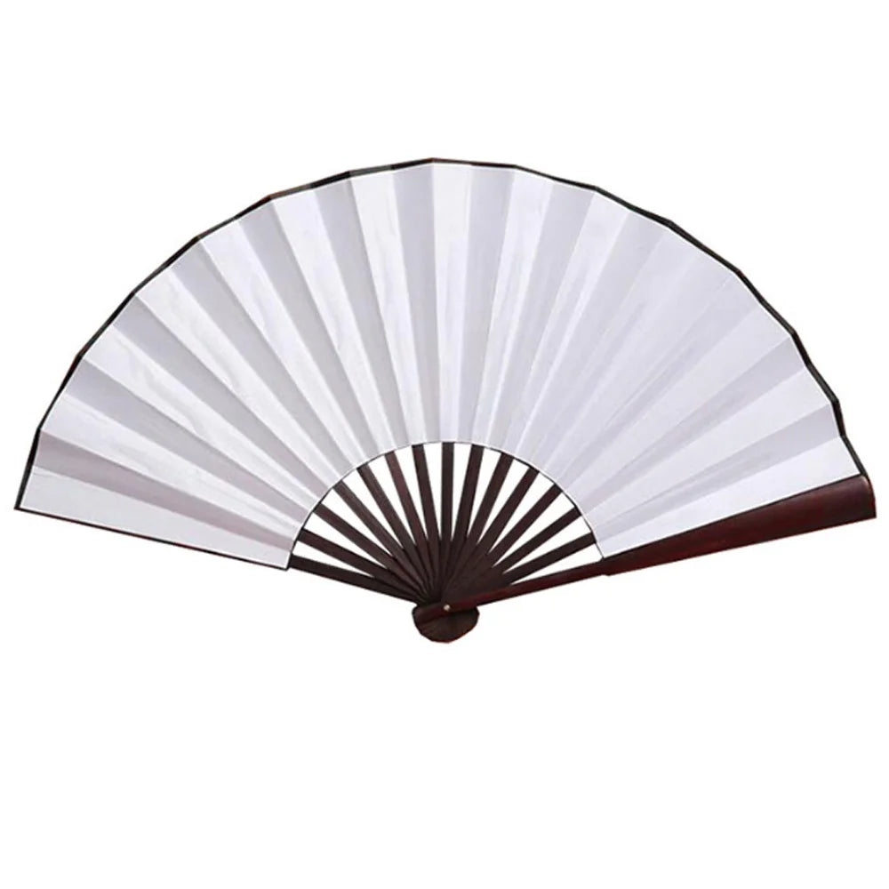 RubySub Sublimation Blanks Folded Polyester Bamboo Fans Decorative Bamboo Fabric Folding Hand Fan Decoration